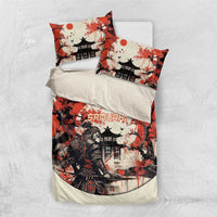 Samurai Warrior Japan Bedding Set Red-blossomed Tree Classic Japanese Stylized - Wonder Print Shop