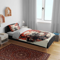 Samurai Warrior Japan Bedding Set Red-blossomed Tree Classic Japanese Stylized - Wonder Print Shop