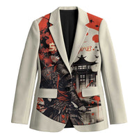 Samurai Warrior Japan Blazer Red-blossomed Tree Classic Japanese Stylized - Wonder Print Shop