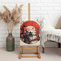 Samurai Warrior Japan Canvas Wall Art Red-blossomed Tree Classic Japanese Stylized - Wonder Print Shop