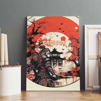 Samurai Warrior Japan Canvas Wall Art Red-blossomed Tree Classic Japanese Stylized - Wonder Print Shop