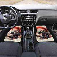 Samurai Warrior Japan Car Mats Red-blossomed Tree Classic Japanese Stylized - Wonder Print Shop