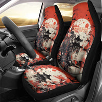 Samurai Warrior Japan Car Seat Cover Red-blossomed Tree Classic Japanese Stylized - Wonder Print Shop