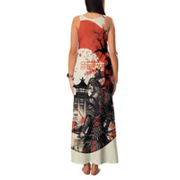 Samurai Warrior Japan Family Matching Tank Maxi Dress and Hawaiian Shirt Red-blossomed Tree Classic Japanese Stylized - Wonder Print Shop
