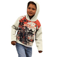 Samurai Warrior Japan Kid Hoodie Red-blossomed Tree Classic Japanese Stylized - Wonder Print Shop