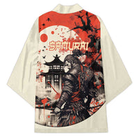 Samurai Warrior Japan Kimono Red-blossomed Tree Classic Japanese Stylized - Wonder Print Shop