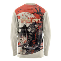 Samurai Warrior Japan Long Sleeve Shirt Red-blossomed Tree Classic Japanese Stylized - Wonder Print Shop