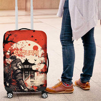 Samurai Warrior Japan Luggage Cover Red-blossomed Tree Classic Japanese Stylized - Wonder Print Shop