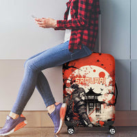 Samurai Warrior Japan Luggage Cover Red-blossomed Tree Classic Japanese Stylized - Wonder Print Shop