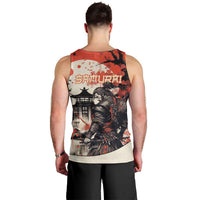 Samurai Warrior Japan Men Tank Top Red-blossomed Tree Classic Japanese Stylized - Wonder Print Shop