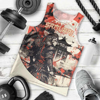 Samurai Warrior Japan Men Tank Top Red-blossomed Tree Classic Japanese Stylized - Wonder Print Shop