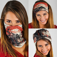 Samurai Warrior Japan Neck Gaiter Red-blossomed Tree Classic Japanese Stylized - Wonder Print Shop