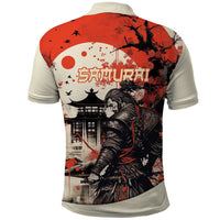 Samurai Warrior Japan Polo Shirt Red-blossomed Tree Classic Japanese Stylized - Wonder Print Shop