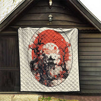 Samurai Warrior Japan Quilt Red-blossomed Tree Classic Japanese Stylized - Wonder Print Shop