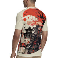 Samurai Warrior Japan Rugby Jersey Red-blossomed Tree Classic Japanese Stylized - Wonder Print Shop