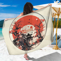 Samurai Warrior Japan Sarong Red-blossomed Tree Classic Japanese Stylized - Wonder Print Shop