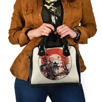 Samurai Warrior Japan Shoulder Handbag Red-blossomed Tree Classic Japanese Stylized - Wonder Print Shop