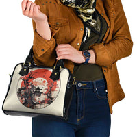 Samurai Warrior Japan Shoulder Handbag Red-blossomed Tree Classic Japanese Stylized - Wonder Print Shop