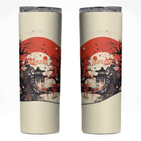Samurai Warrior Japan Skinny Tumbler Red-blossomed Tree Classic Japanese Stylized - Wonder Print Shop