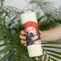Samurai Warrior Japan Skinny Tumbler Red-blossomed Tree Classic Japanese Stylized - Wonder Print Shop