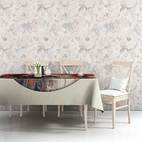 Samurai Warrior Japan Tablecloth Red-blossomed Tree Classic Japanese Stylized - Wonder Print Shop