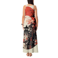 Samurai Warrior Japan Tank Maxi Dress Red-blossomed Tree Classic Japanese Stylized - Wonder Print Shop