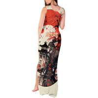 Samurai Warrior Japan Tank Maxi Dress Red-blossomed Tree Classic Japanese Stylized - Wonder Print Shop