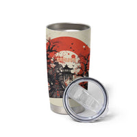 Samurai Warrior Japan Tumbler Cup Red-blossomed Tree Classic Japanese Stylized - Wonder Print Shop