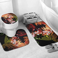 Hawaiian and Japanese Bathroom Set Koi Fish With Kanaka Polynesian Tattoo - Wonder Print Shop