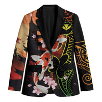 Hawaiian and Japanese Blazer Koi Fish With Kanaka Polynesian Tattoo - Wonder Print Shop