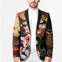 Hawaiian and Japanese Blazer Koi Fish With Kanaka Polynesian Tattoo - Wonder Print Shop