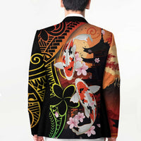 Hawaiian and Japanese Blazer Koi Fish With Kanaka Polynesian Tattoo - Wonder Print Shop