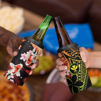 Hawaiian and Japanese 4 in 1 Can Cooler Tumbler Koi Fish With Kanaka Polynesian Tattoo - Wonder Print Shop