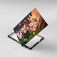 Hawaiian and Japanese Canvas Wall Art Koi Fish With Kanaka Polynesian Tattoo - Wonder Print Shop