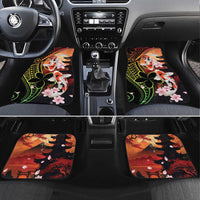 Hawaiian and Japanese Car Mats Koi Fish With Kanaka Polynesian Tattoo - Wonder Print Shop