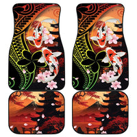 Hawaiian and Japanese Car Mats Koi Fish With Kanaka Polynesian Tattoo - Wonder Print Shop