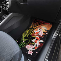 Hawaiian and Japanese Car Mats Koi Fish With Kanaka Polynesian Tattoo - Wonder Print Shop