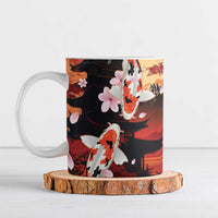 Hawaiian and Japanese Ceramic Mug Koi Fish With Kanaka Polynesian Tattoo - Wonder Print Shop