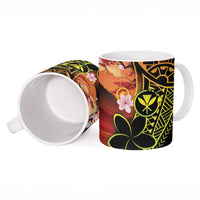 Hawaiian and Japanese Ceramic Mug Koi Fish With Kanaka Polynesian Tattoo - Wonder Print Shop
