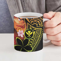 Hawaiian and Japanese Ceramic Mug Koi Fish With Kanaka Polynesian Tattoo - Wonder Print Shop