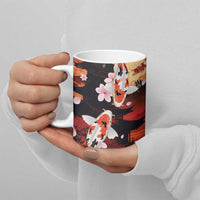 Hawaiian and Japanese Ceramic Mug Koi Fish With Kanaka Polynesian Tattoo - Wonder Print Shop