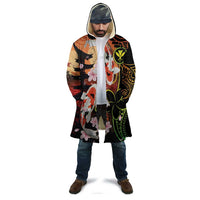 Hawaiian and Japanese Cloak Koi Fish With Kanaka Polynesian Tattoo - Wonder Print Shop