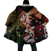 Hawaiian and Japanese Cloak Koi Fish With Kanaka Polynesian Tattoo - Wonder Print Shop