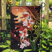 Hawaiian and Japanese Garden Flag Koi Fish With Kanaka Polynesian Tattoo - Wonder Print Shop