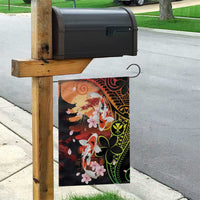 Hawaiian and Japanese Garden Flag Koi Fish With Kanaka Polynesian Tattoo - Wonder Print Shop