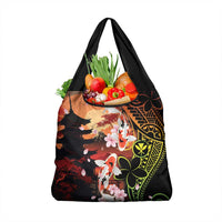 Hawaiian and Japanese Grocery Bag Koi Fish With Kanaka Polynesian Tattoo - Wonder Print Shop
