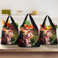 Hawaiian and Japanese Grocery Bag Koi Fish With Kanaka Polynesian Tattoo - Wonder Print Shop