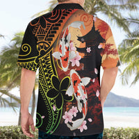 Hawaiian and Japanese Hawaiian Shirt Koi Fish With Kanaka Polynesian Tattoo - Wonder Print Shop
