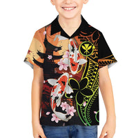 Hawaiian and Japanese Hawaiian Shirt Koi Fish With Kanaka Polynesian Tattoo - Wonder Print Shop