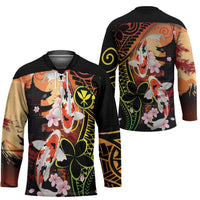 Hawaiian and Japanese Hockey Jersey Koi Fish With Kanaka Polynesian Tattoo - Wonder Print Shop